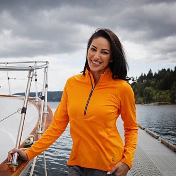 Cutter & Buck Adapt Eco Knit Stretch Recycled Womens Half Zip Pullover Thumbnail